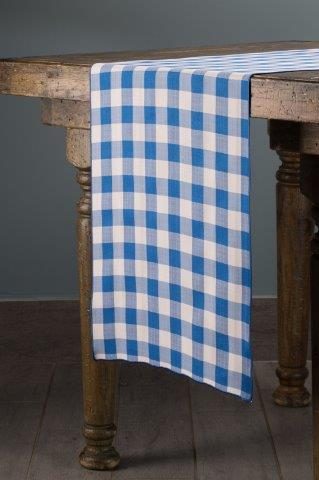 Picnic Check Blue table runner